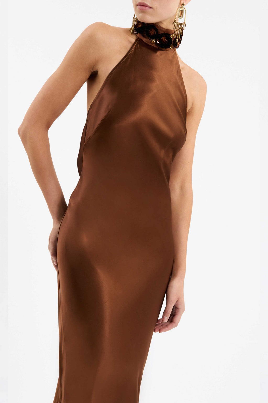 Phoenix Rose Halter Neck Gown