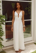 Unity Low Plunge Maxi Dress White