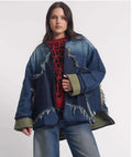 Star Denim Wadded Jacket-Dark Memphis Blue