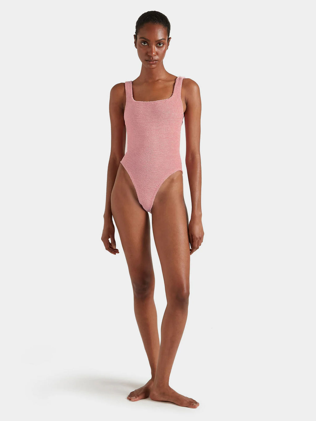 SQUARE NECK METALLIC DUSTY PINK