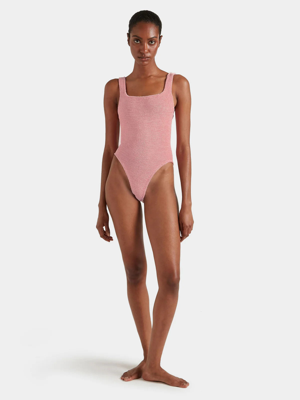 SQUARE NECK METALLIC DUSTY PINK