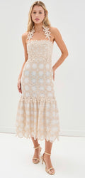Natural Crochet Midi Dress