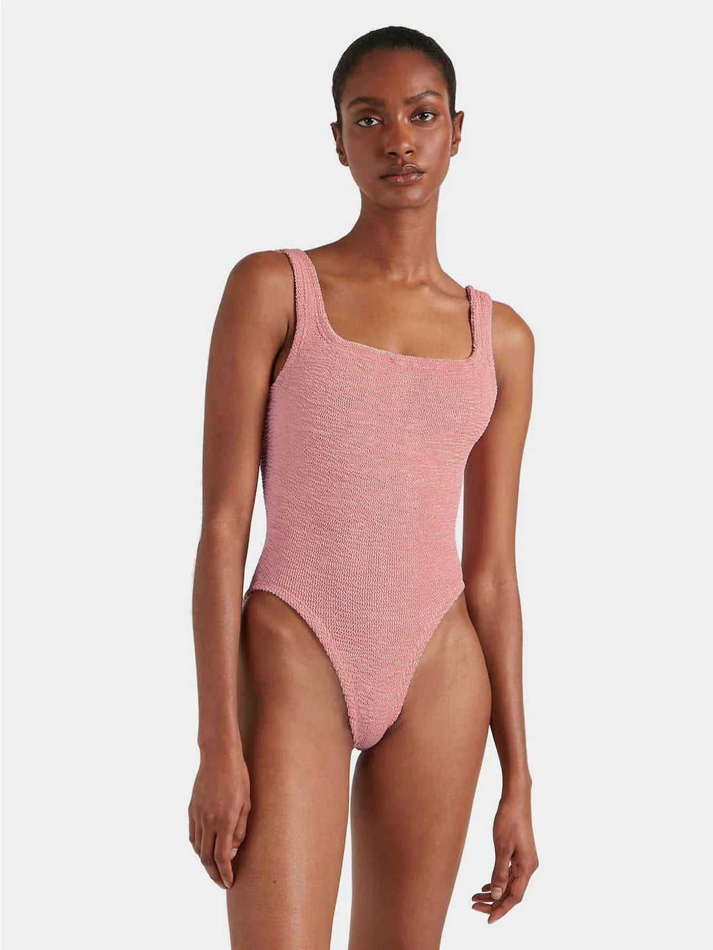 SQUARE NECK METALLIC DUSTY PINK