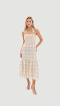 Natural Crochet Midi Dress