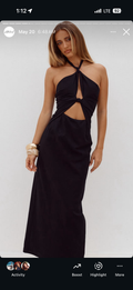 Shelllie Keyhole Halter Midi Dress Black