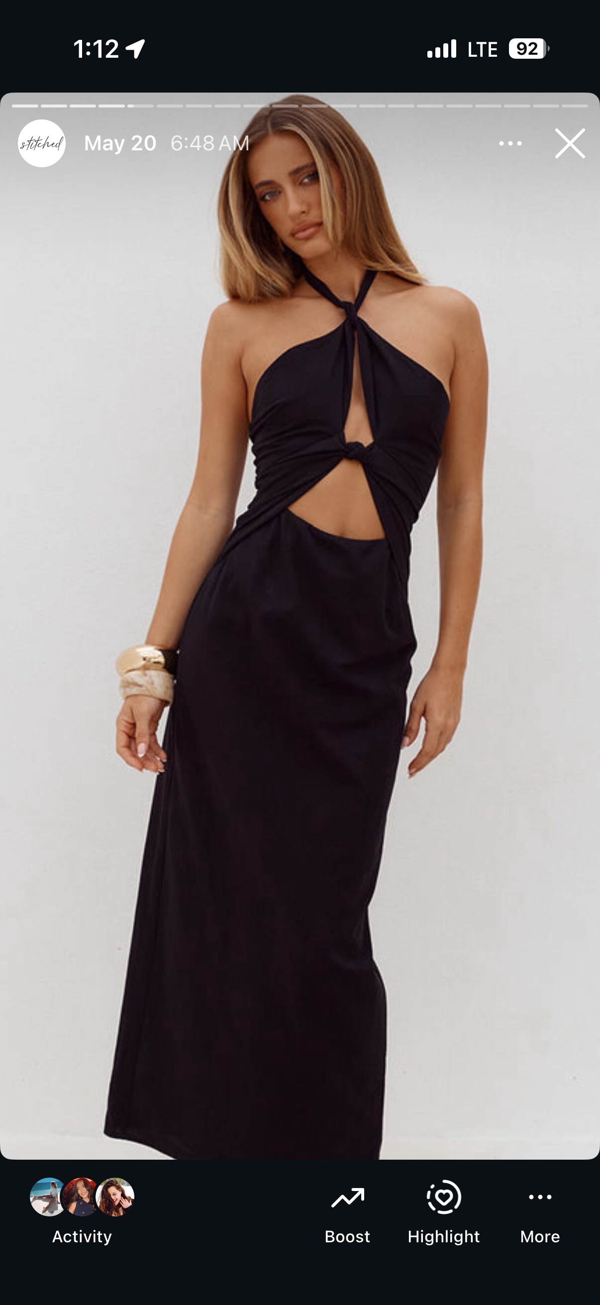Shelllie Keyhole Halter Midi Dress Black