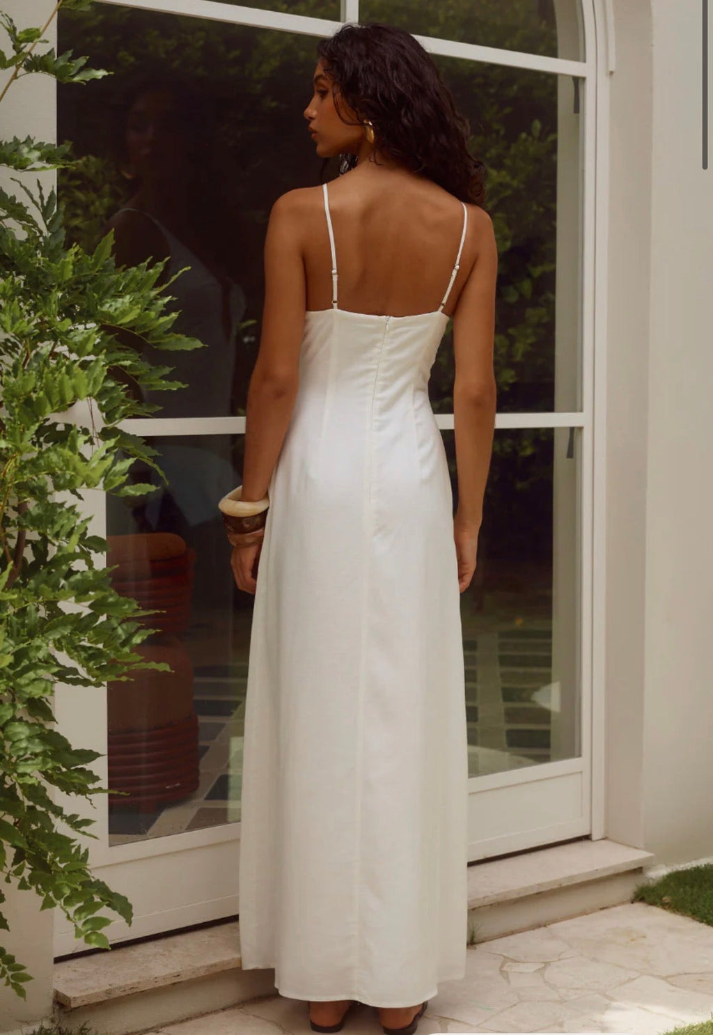 Unity Low Plunge Maxi Dress White