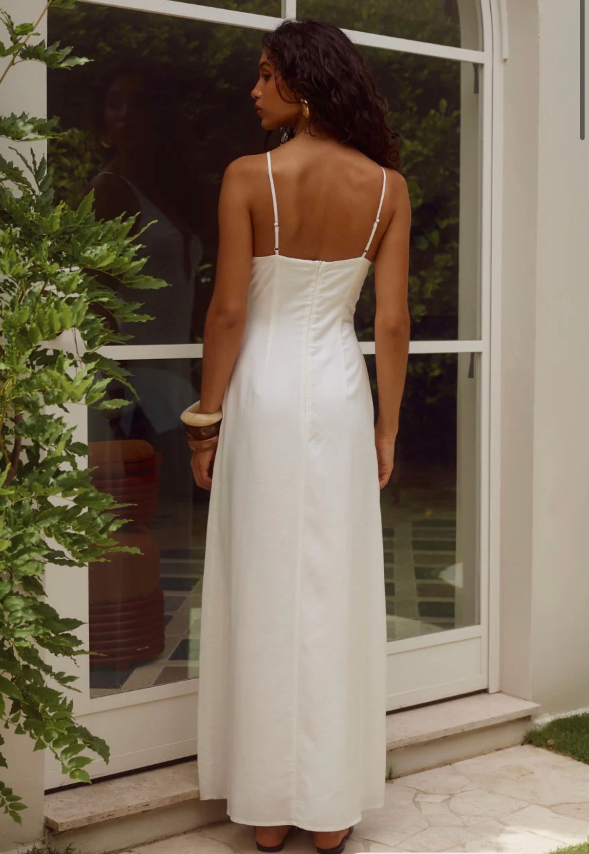 Unity Low Plunge Maxi Dress White