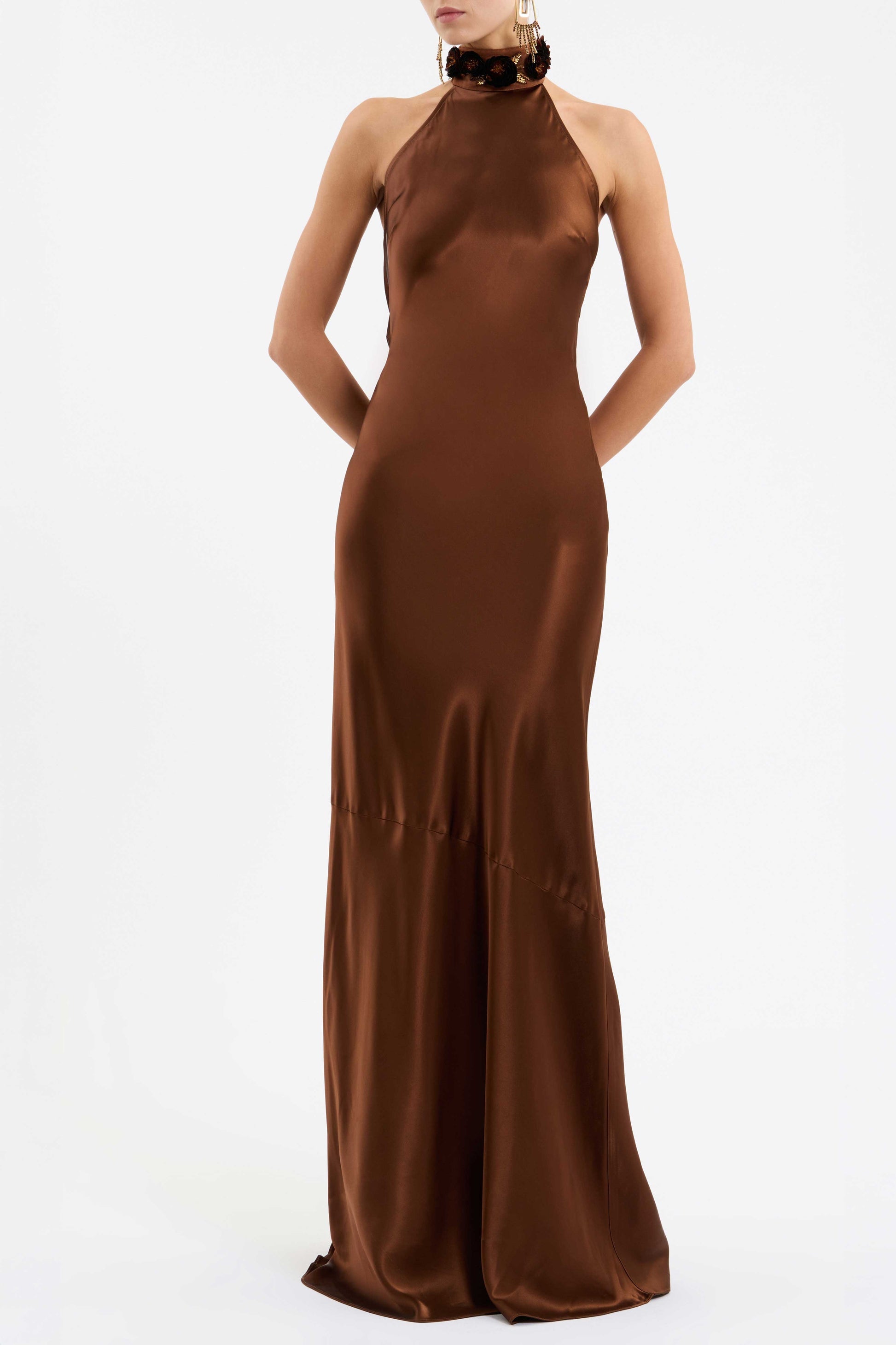 Phoenix Rose Halter Neck Gown