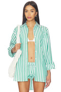 Cabana Stripe Embroidered Green