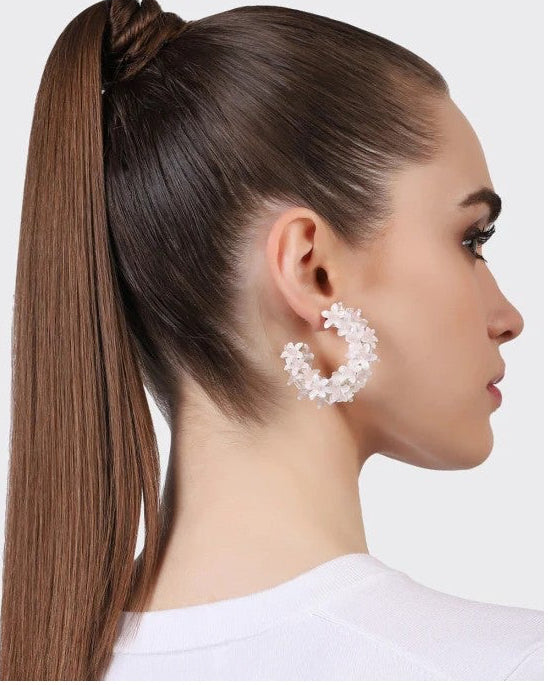 Flower Hoops Earrings