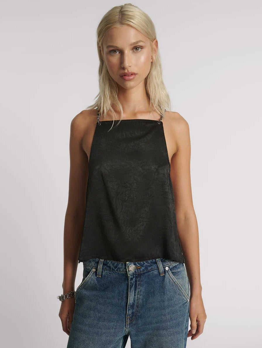 Heaven Chain Satin Backless Top