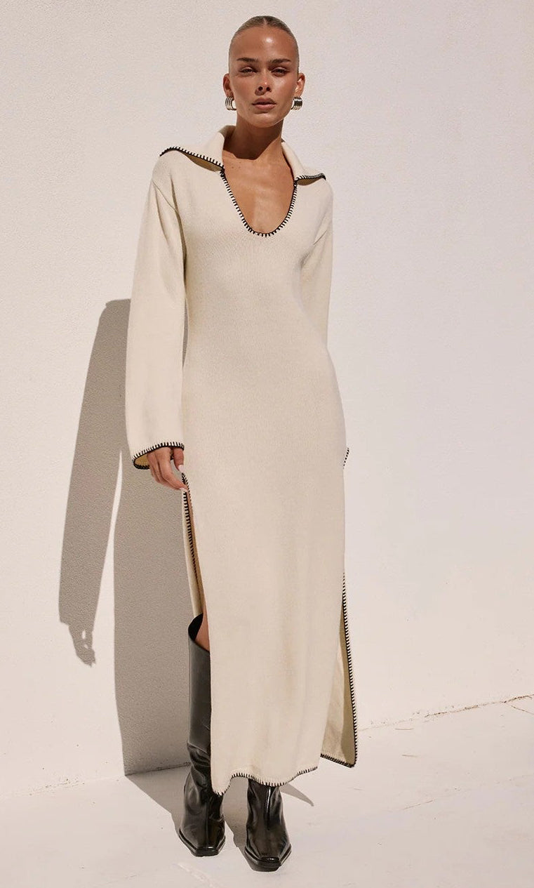 Ivana Sleeved Knit Maxi