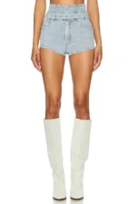 SHEYLA BELTED DENIM SHORT