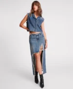 MEMPHIS HIGH WAIST SHREDDED MAXI SKIRT- MEMPHIS