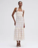 NATURAL CROCHET MIDI DRESS