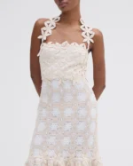 NATURAL CROCHET MIDI DRESS - Image 3