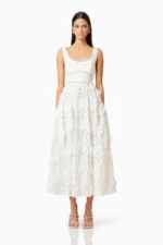 DAFFODIL LACE MIDI DRESS IN WHITE - Image 2