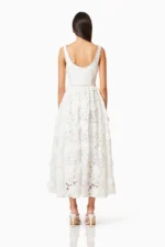 DAFFODIL LACE MIDI DRESS IN WHITE - Image 4