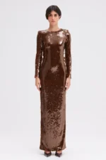 SEQUIN LONG SLEEVE GOWN