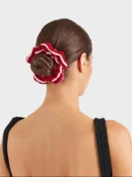 SCRUNCHIE RED/WHITE CRINKLE