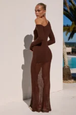 GRETA ONE SHOULDER KNIT MAXI DRESS - Image 3