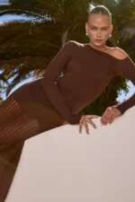 GRETA ONE SHOULDER KNIT MAXI DRESS - Image 6