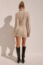 KATARA KNIT MINI DRESS - CREAM - Image 2