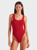 DOMINO COVERED HOOPS RED SWIMWEAR